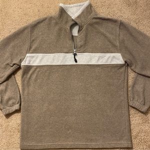 Super Warm & Cozy y2k Grey/Tan Quarter-Zip Sweater